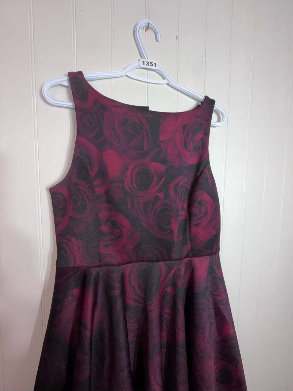 Elle by RW&CO Burgundy Rose Fit & Flare Dress – Size 10 - Picture 4 of 8